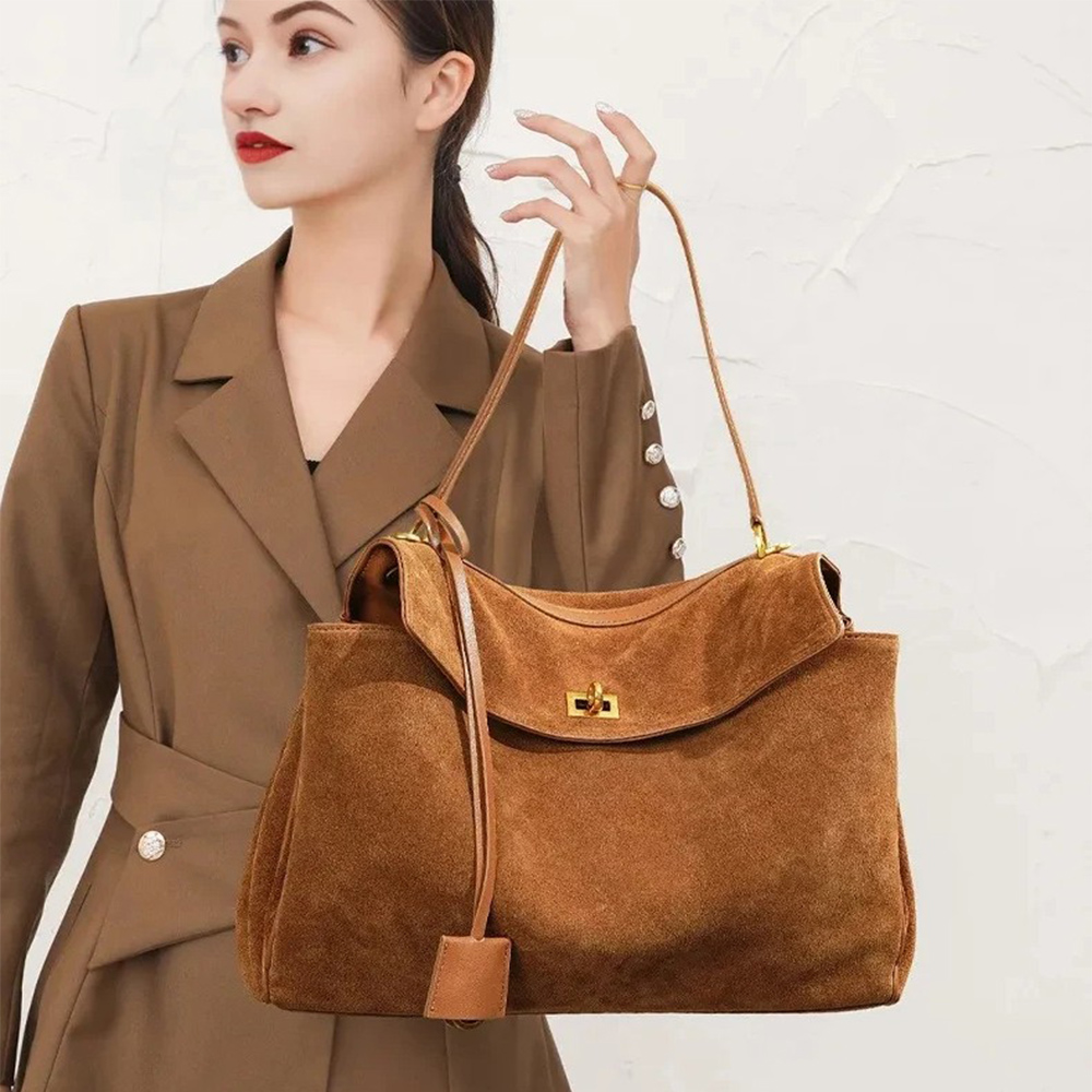 Luxury Bags Big - Autumn Winter Women's Suede genuine leather